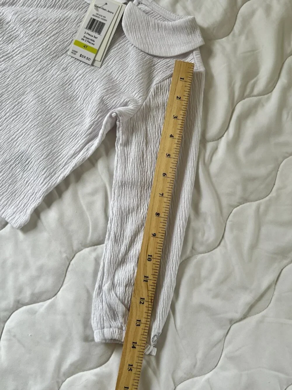 Calvin Klein Jeans Toddler Girl's Peter Pan Collar Top and Skirt Set, Size 4